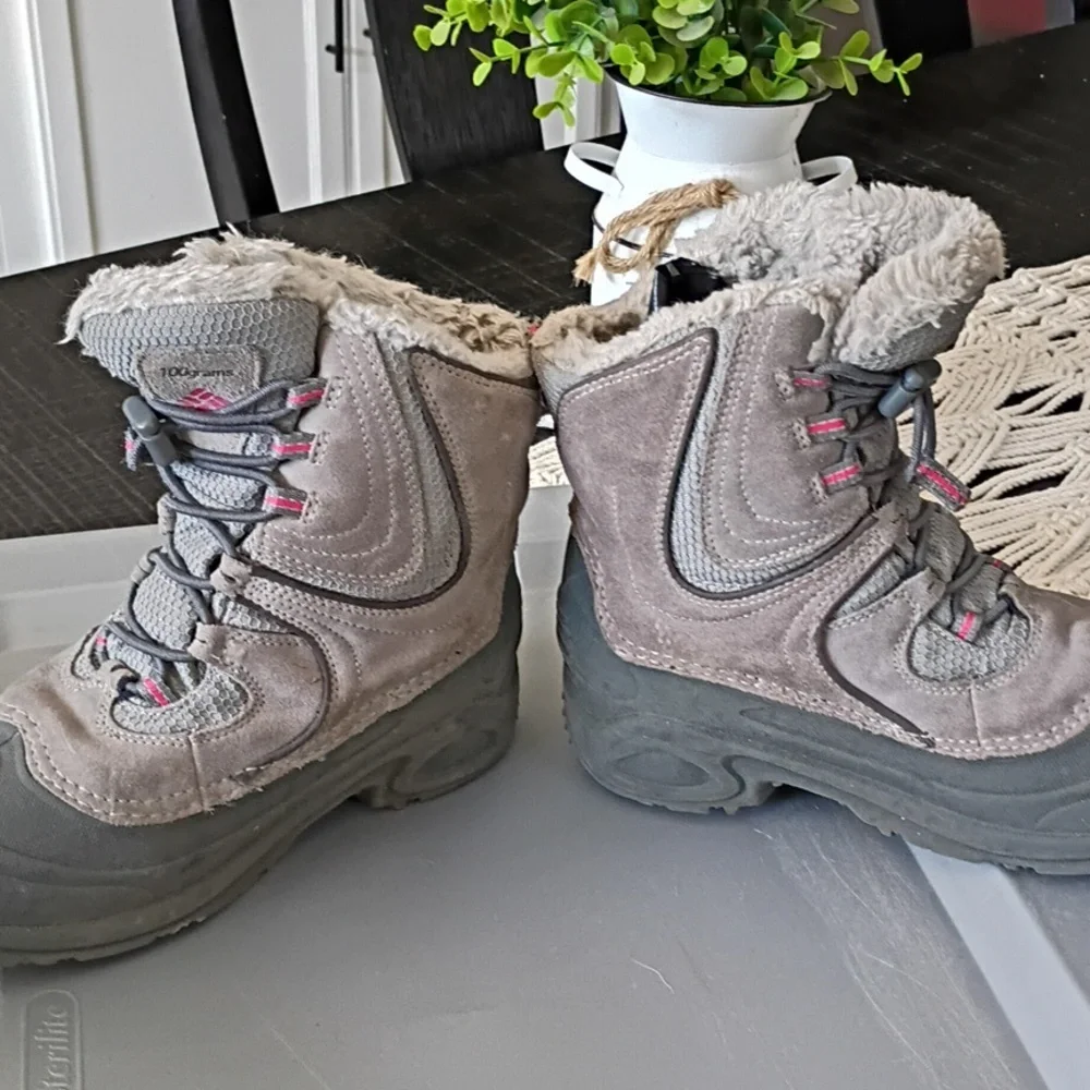 Columbia Gray and Pink Snow Boots